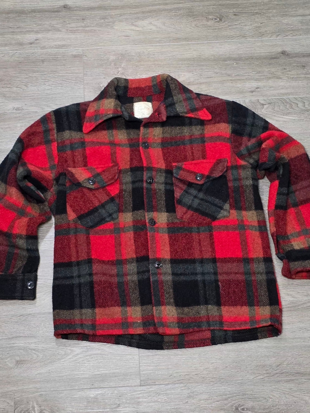 Vintage Sigal Wool Jacket Mens - Unisex Size M Red Plaid Lumberjack Hunter
